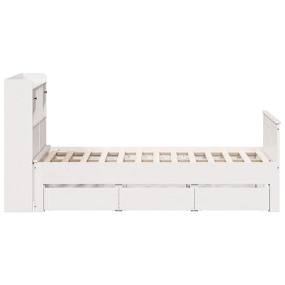 Letto Libreria senza Materasso Bianco 135x190 cm Legno di Pino - homemem39