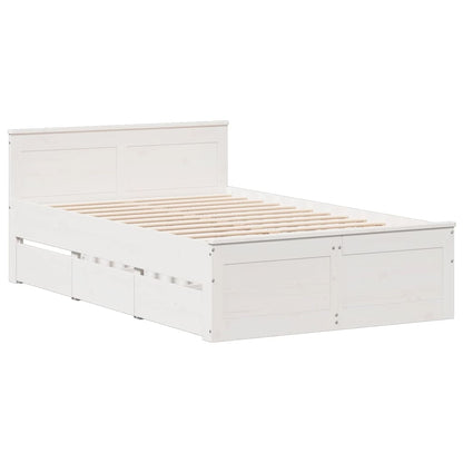 Letto Libreria senza Materasso Bianco 135x190 cm Legno di Pino - homemem39