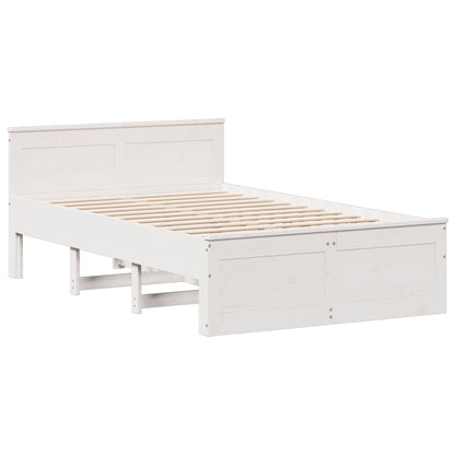 Letto Libreria senza Materasso Bianco 135x190 cm Legno di Pino - homemem39