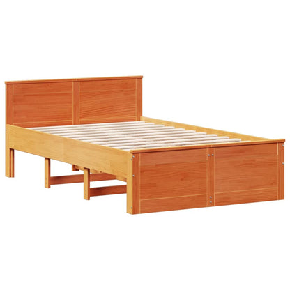 Letto Libreria senza Materasso Marrone Cera 135x190 cm in Pino - homemem39