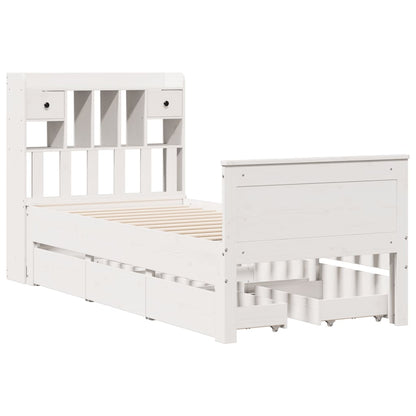 Letto con Libreria senza Materasso 75x190 cm in Legno Pino | homemem39
