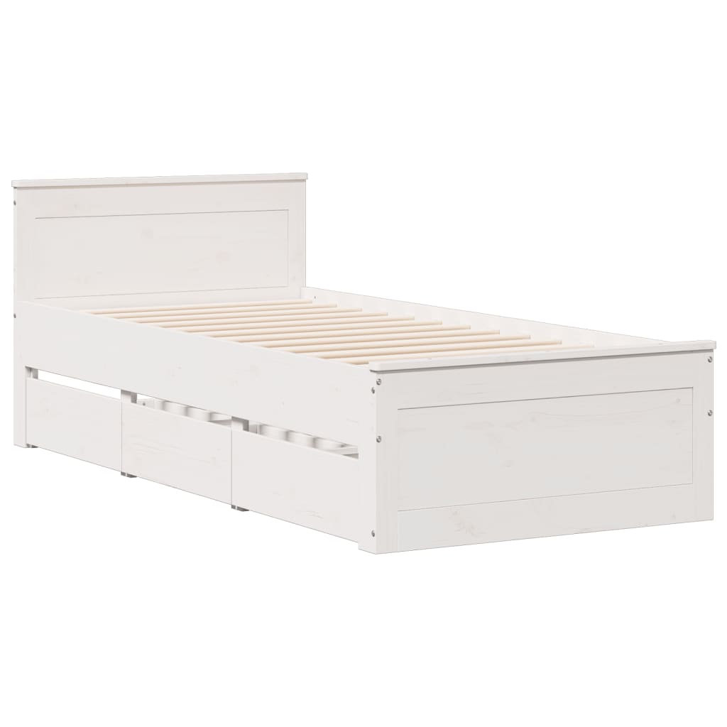 Letto con Libreria senza Materasso 75x190 cm in Legno Pino | homemem39