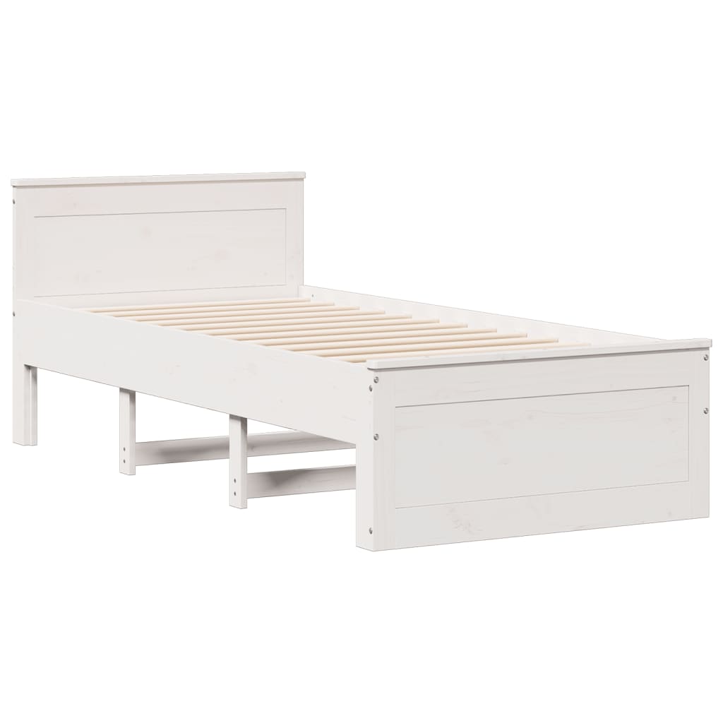 Letto con Libreria senza Materasso 75x190 cm in Legno Pino | homemem39