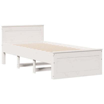 Letto con Libreria senza Materasso 75x190 cm in Legno Pino | homemem39