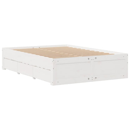 Letto Libreria senza Materasso Bianco 160x200 cm Legno di Pino - homemem39