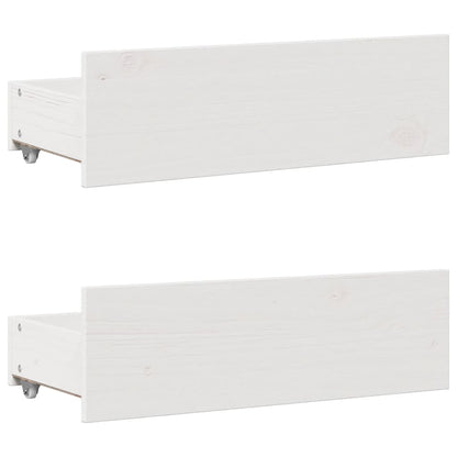 Letto Libreria senza Materasso Bianco 150x200 cm Legno di Pino - homemem39