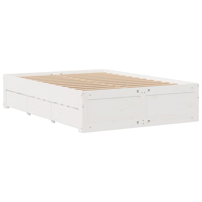 Letto Libreria senza Materasso Bianco 140x190 cm Legno di Pino - homemem39