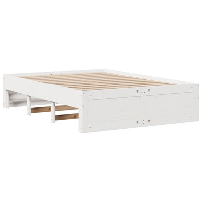 Letto Libreria senza Materasso Bianco 140x190 cm Legno di Pino - homemem39