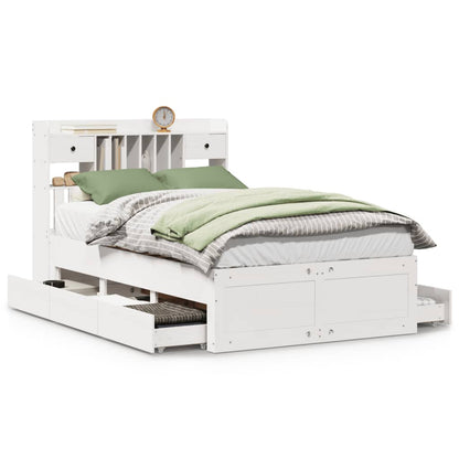 Letto Libreria senza Materasso Bianco 135x190 cm Legno di Pino - homemem39