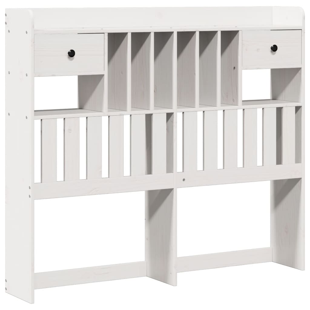 Letto Libreria senza Materasso Bianco 135x190 cm Legno di Pino - homemem39