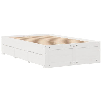 Letto Libreria senza Materasso Bianco 135x190 cm Legno di Pino - homemem39