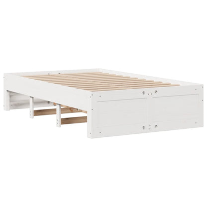 Letto Libreria senza Materasso Bianco 135x190 cm Legno di Pino - homemem39