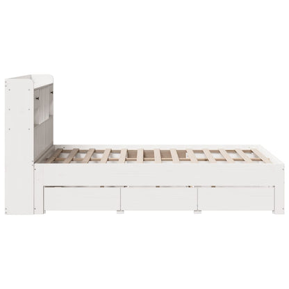 Letto Libreria senza Materasso Bianco 135x190 cm Legno di Pino - homemem39