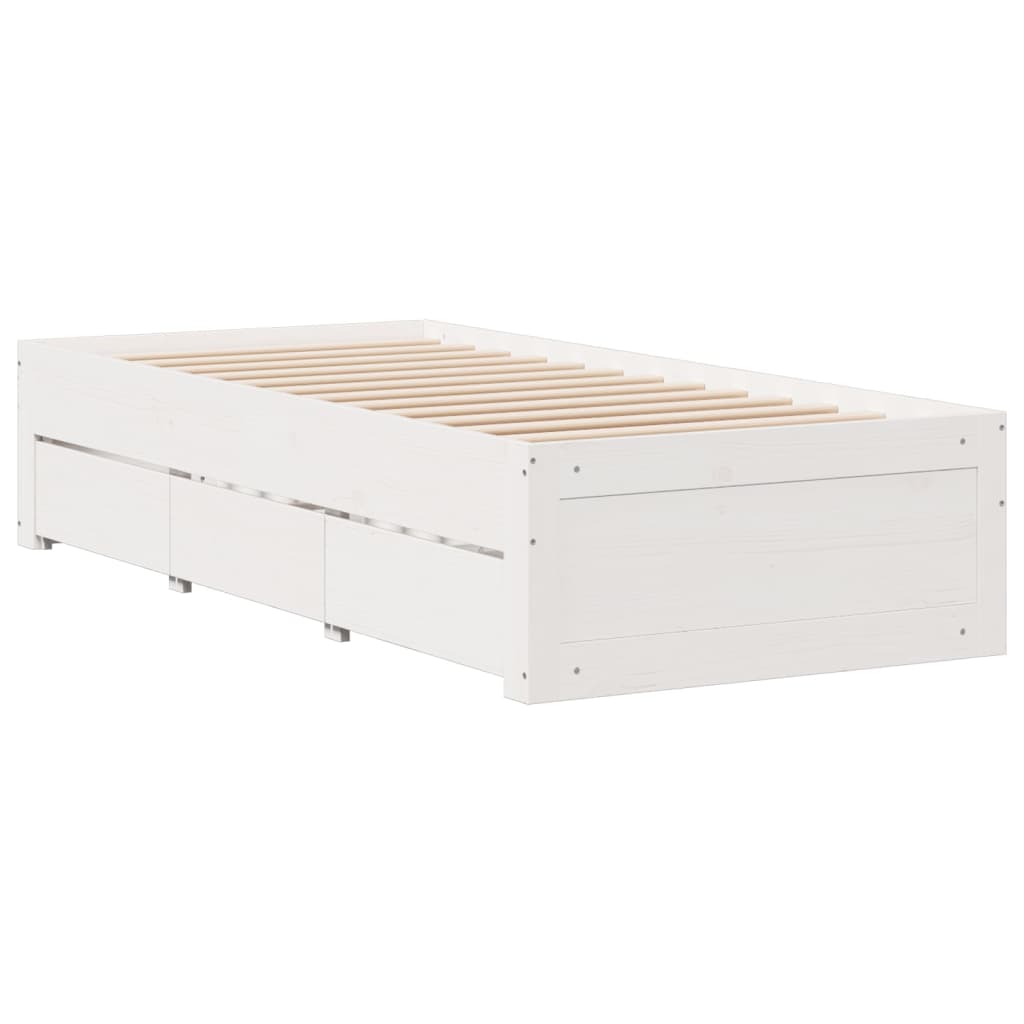 Letto con Libreria senza Materasso 75x190 cm in Legno Pino - homemem39