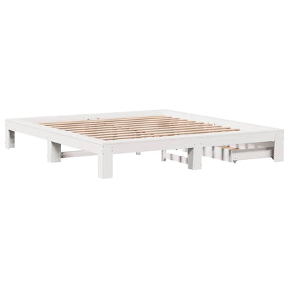 Giroletto senza Materasso Bianco 200x200 cm Legno Massello Pino | homemem39