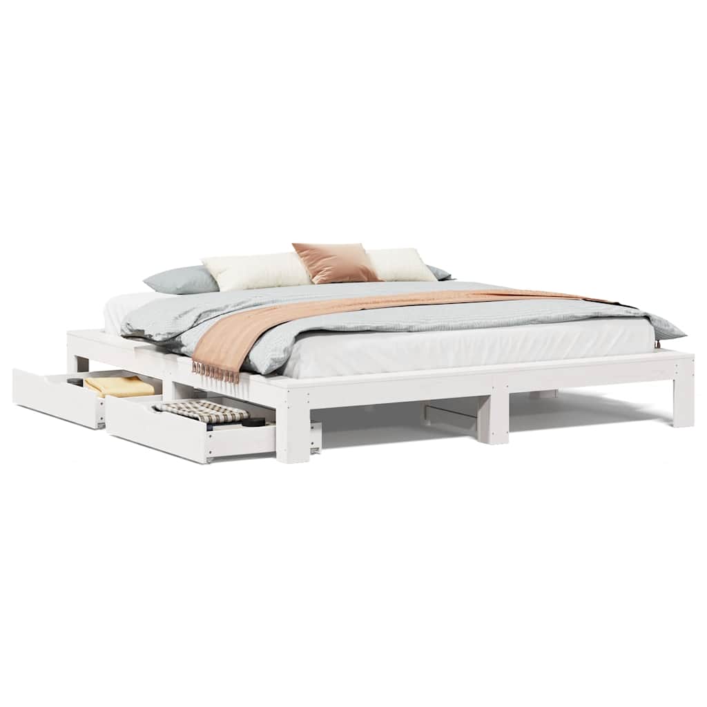Giroletto senza Materasso Bianco 180x200 cm Legno Massello Pino | homemem39