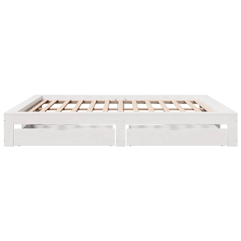 Giroletto senza Materasso Bianco 180x200 cm Legno Massello Pino | homemem39