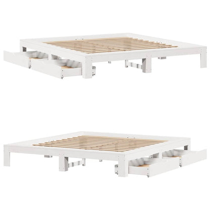 Giroletto senza Materasso Bianco 180x200 cm Legno Massello Pino | homemem39