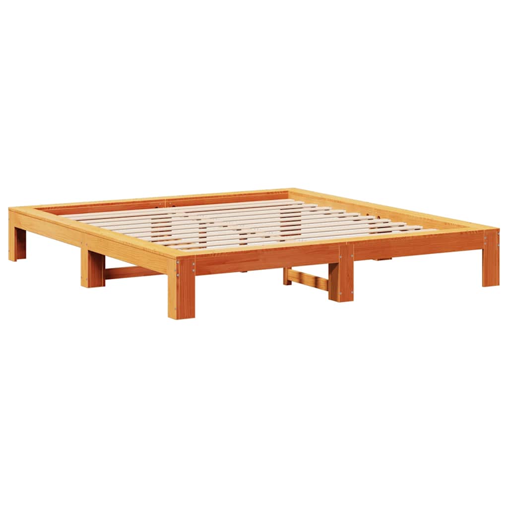 Giroletto senza Materasso Marrone Cera 180x200 cm Legno di Pino | homemem39