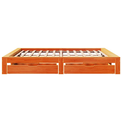 Giroletto senza Materasso Marrone Cera 180x200 cm Legno di Pino | homemem39