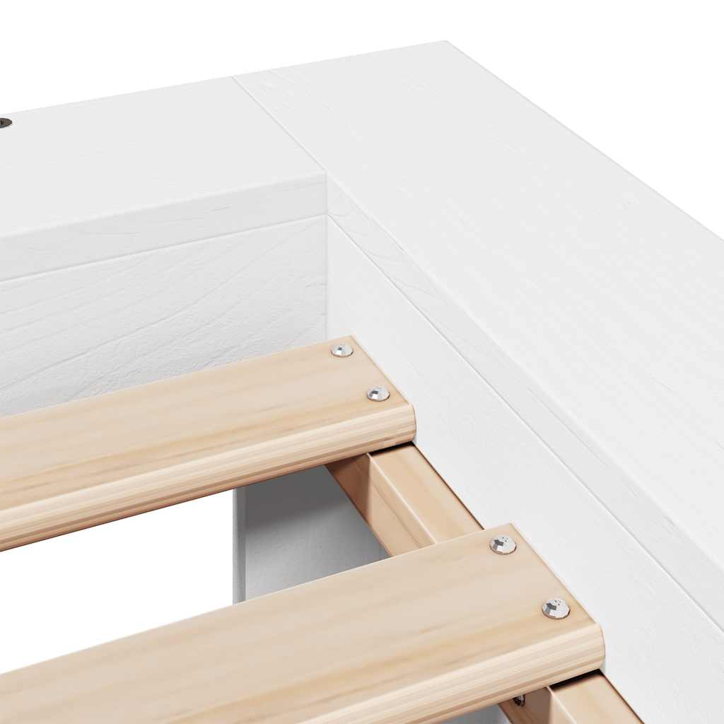 Letto senza Materasso Bianco 150x200 cm Legno Massello di Pino | homemem39