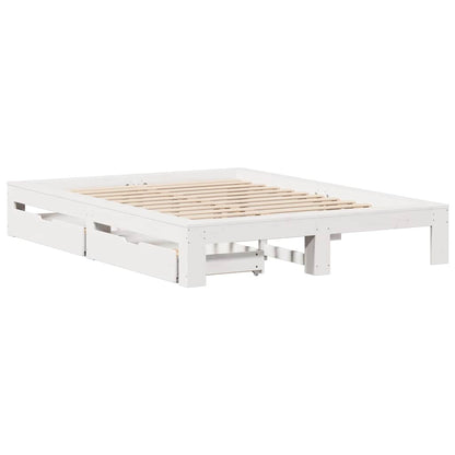 Letto senza Materasso Bianco 140x200 cm Legno Massello di Pino | homemem39