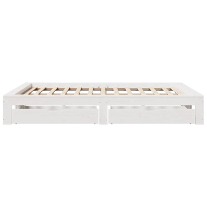Letto senza Materasso Bianco 140x200 cm Legno Massello di Pino | homemem39