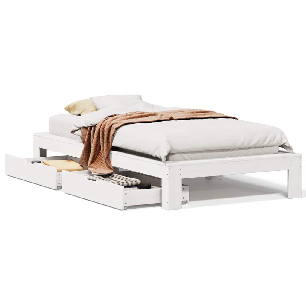 Giroletto senza Materasso Bianco 90x200 cm Legno Massello Pino | homemem39