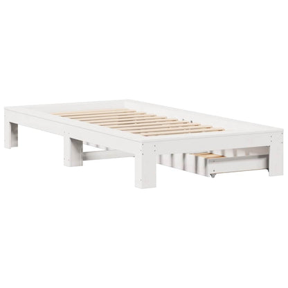 Giroletto senza Materasso Bianco 90x200 cm Legno Massello Pino | homemem39