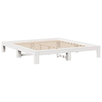 Letto senza Materasso Bianco 140x190 cm Legno Massello di Pino