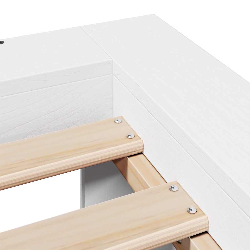 Giroletto senza Materasso Bianco 120x190 cm Legno Massello Pino | homemem39