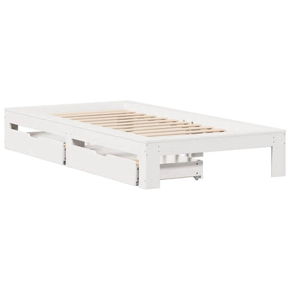 Letto senza Materasso Bianco 90x190 cm in Legno Massello Pino | homemem39