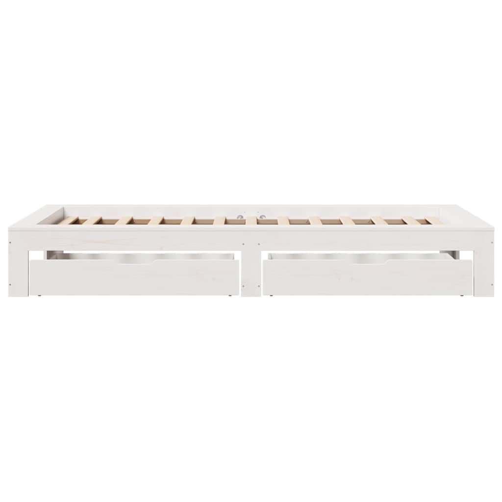 Letto senza Materasso Bianco 90x190 cm in Legno Massello Pino | homemem39