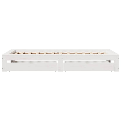 Letto senza Materasso Bianco 90x190 cm in Legno Massello Pino | homemem39