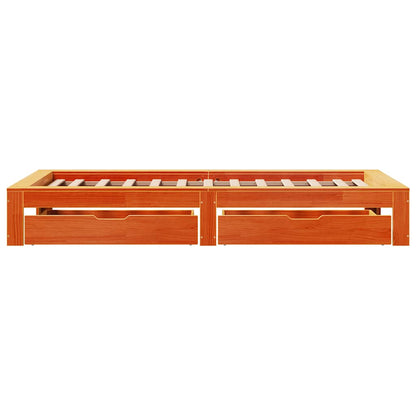 Letto senza Materasso Marrone Cera 90x190 cm in Legno di Pino | homemem39