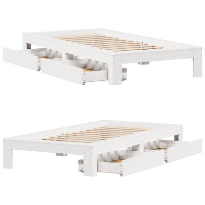 Giroletto senza Materasso Bianco 75x190 Legno Massello di Pino | homemem39