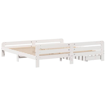 Letto senza Materasso Bianco 180x200 cm Legno Massello di Pino - homemem39