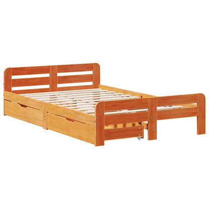 Letto senza Materasso Marrone Cera 120x200 cm in Legno di Pino