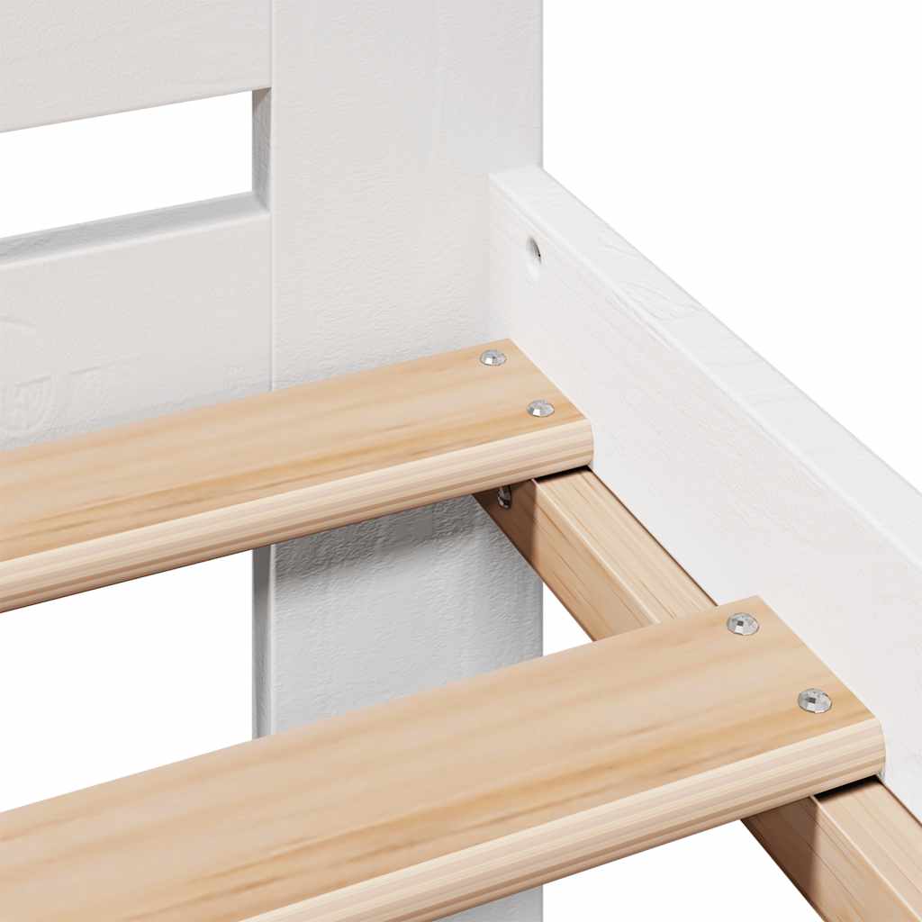 Letto senza Materasso Bianco 140x190 cm Legno Massello di Pino | homemem39
