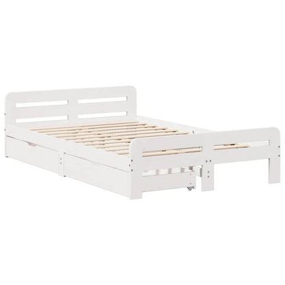 Letto senza Materasso Bianco 120x190 cm Legno Massello di Pino - homemem39