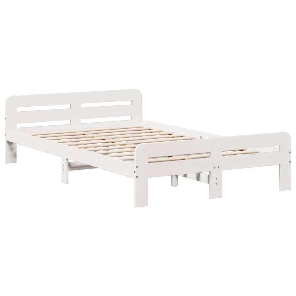 Letto senza Materasso Bianco 120x190 cm Legno Massello di Pino - homemem39