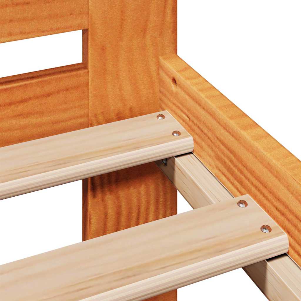 Letto senza Materasso Marrone Cera 75x190 cm in Legno di Pino | homemem39
