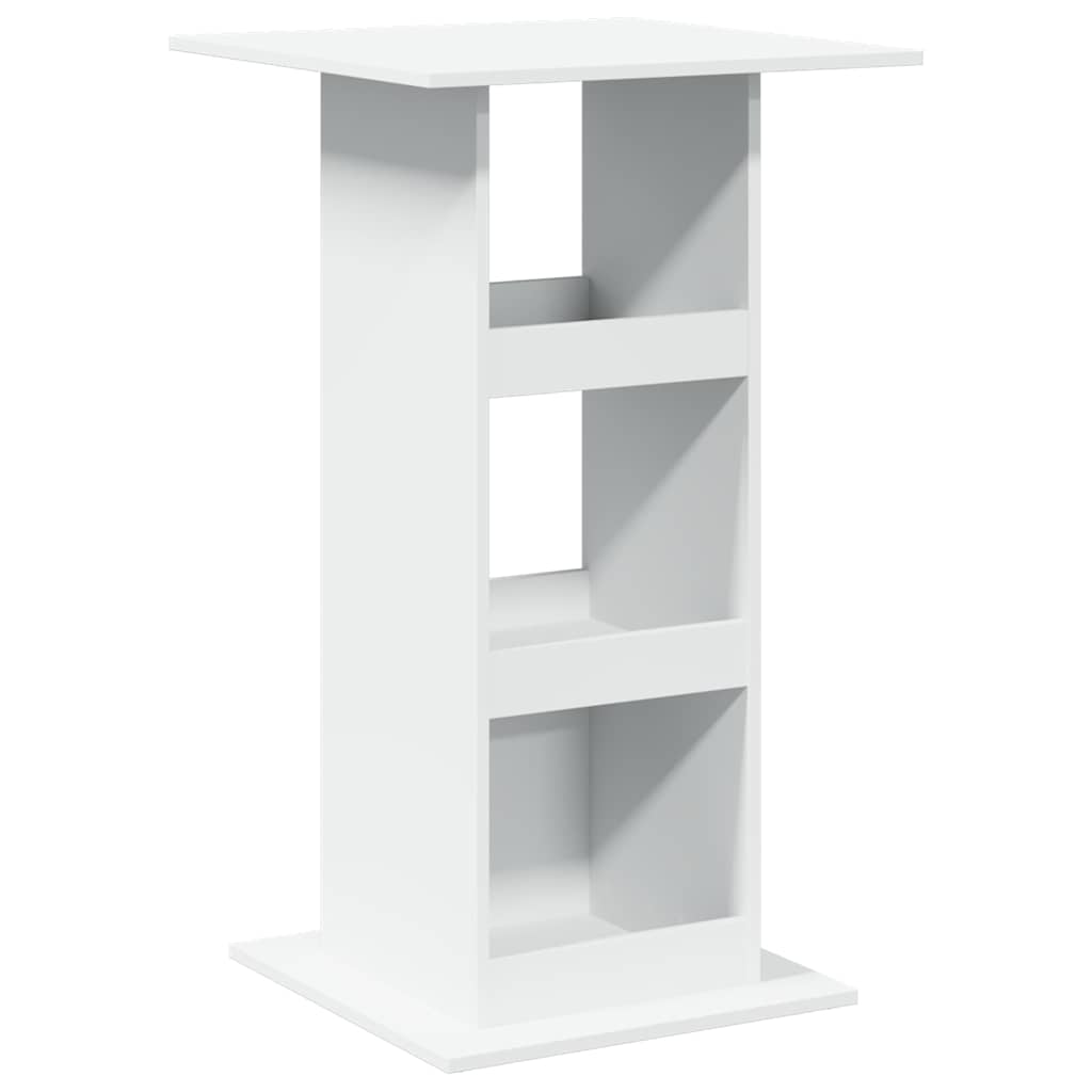 Tavolo Bar con Portaoggetti Bianco 60x60x102 cm in Truciolato