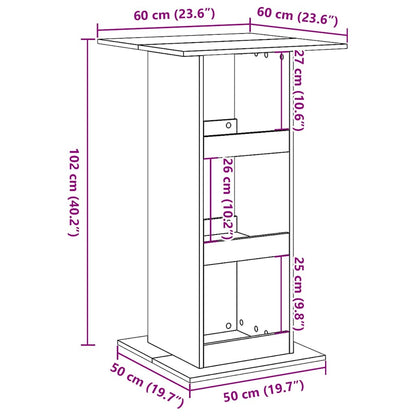 Tavolo Bar con Portaoggetti Bianco 60x60x102 cm in Truciolato | homemem39