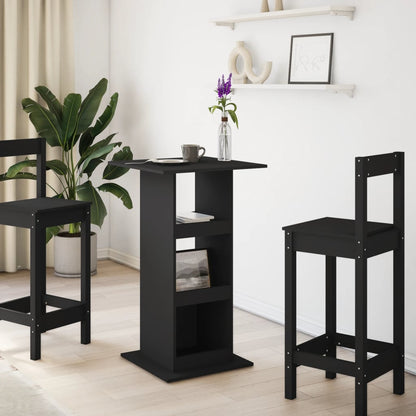 Tavolo Bar con Portaoggetti Nero 60x60x102 cm in Multistrato | homemem39