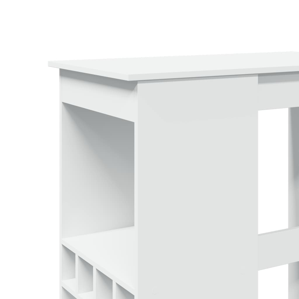 Tavolo Bar con Rastrelliera Bianco 90x47,5x103,5 cm Truciolato | homemem39
