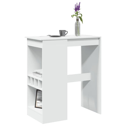 Tavolo Bar con Rastrelliera Bianco 90x47,5x103,5 cm Truciolato | homemem39