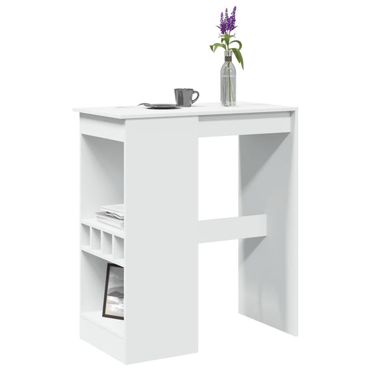 Tavolo Bar con Rastrelliera Bianco 90x47,5x103,5 cm Truciolato | homemem39