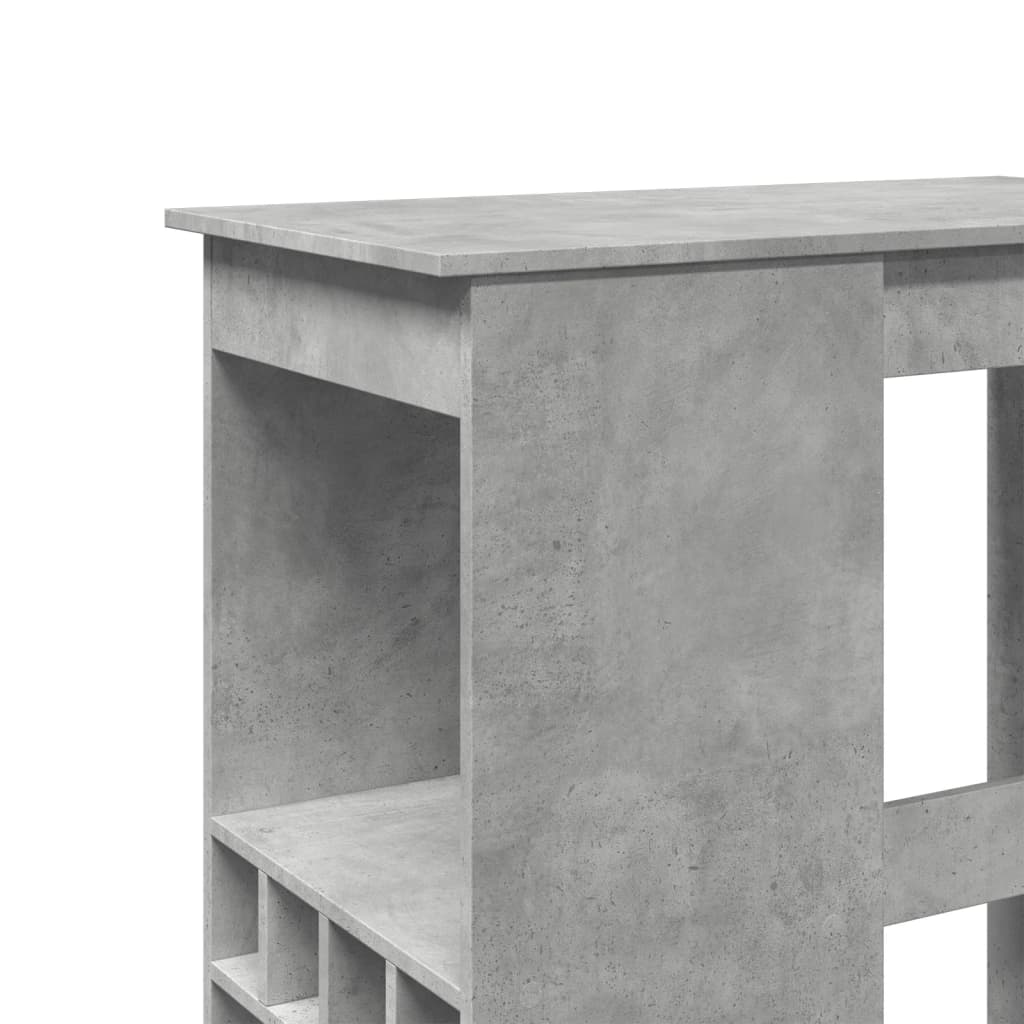 Tavolo Bar con Rastrelliera Grigio 90x47,5x103,5 cm Multistrato | homemem39