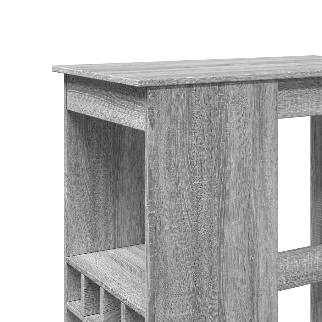 Tavolo Bar con Rastrelliera Grigio 102x50x103,5cm Multistrato | homemem39